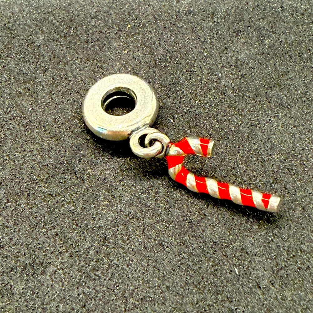 Pandora Sterling Silver Candy Cane Dangle Charm – Retired Holiday